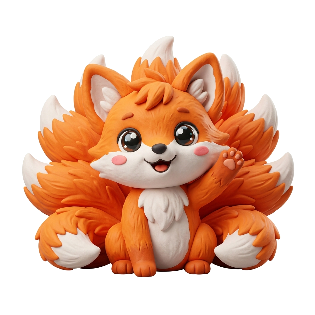 Waving Fox Mascot